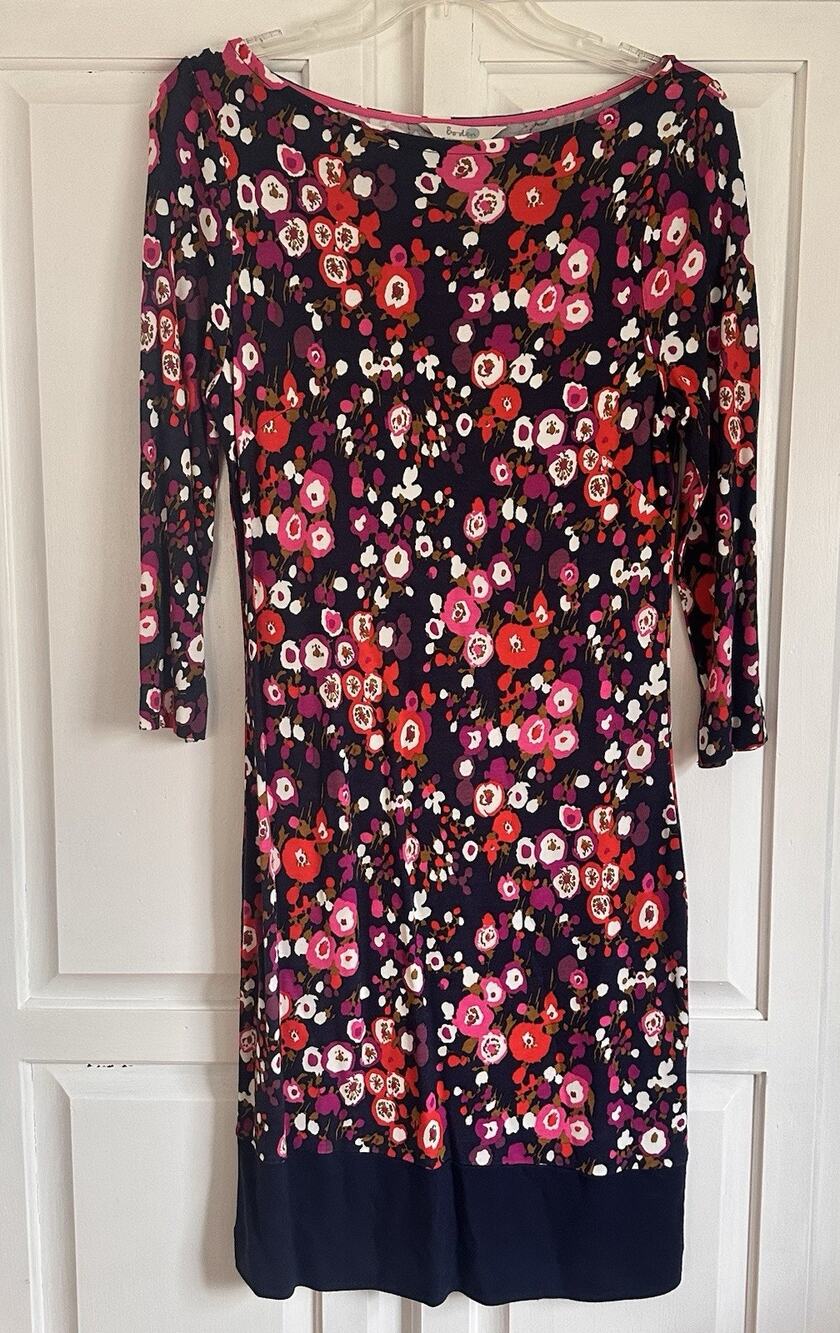 Boden Floral Shift Dress Size 8 Knee Length Long Sleeve Classic Dainty Party